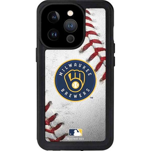 MLB Milwaukee Brewers Game Ball iPhone 15 Pro Waterproof Case